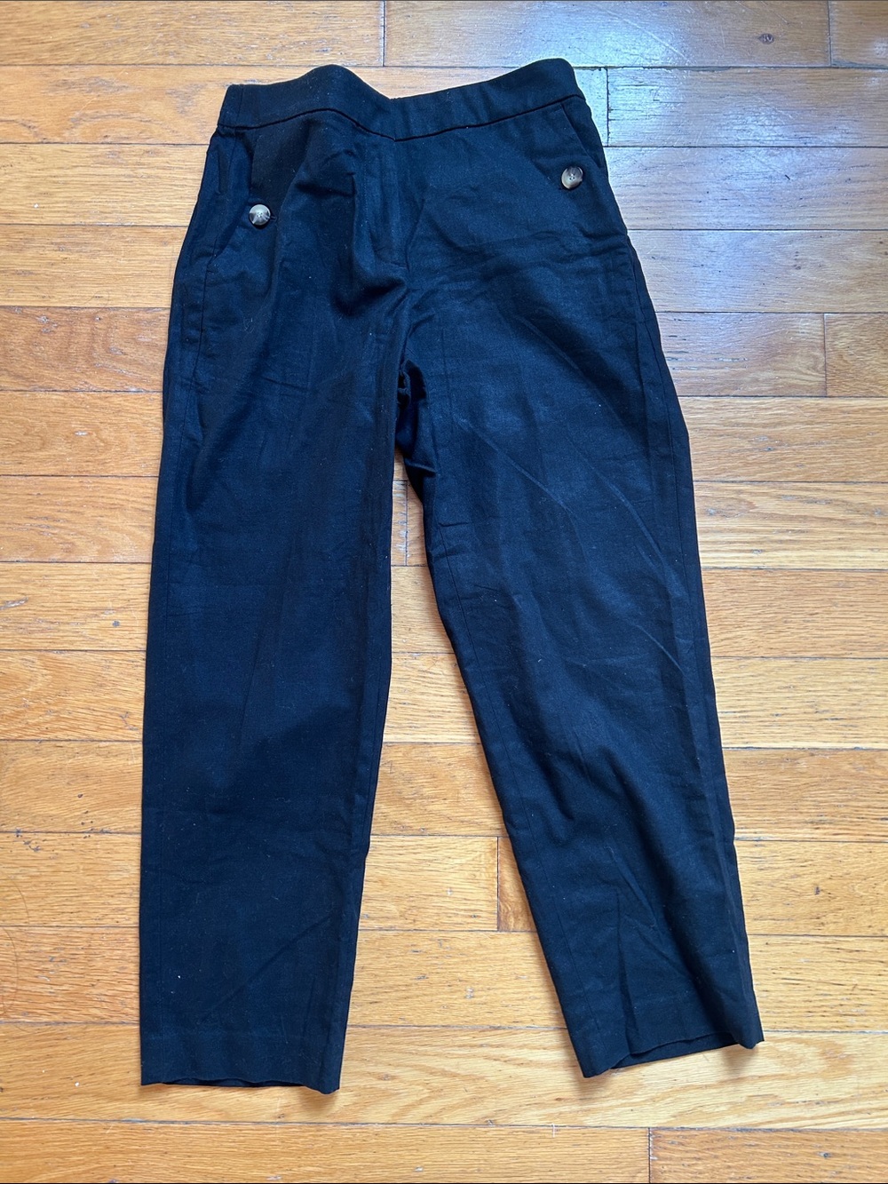 J. Crew Women’s Size 6 Black Chinos with Button-Accent Pockets cotton